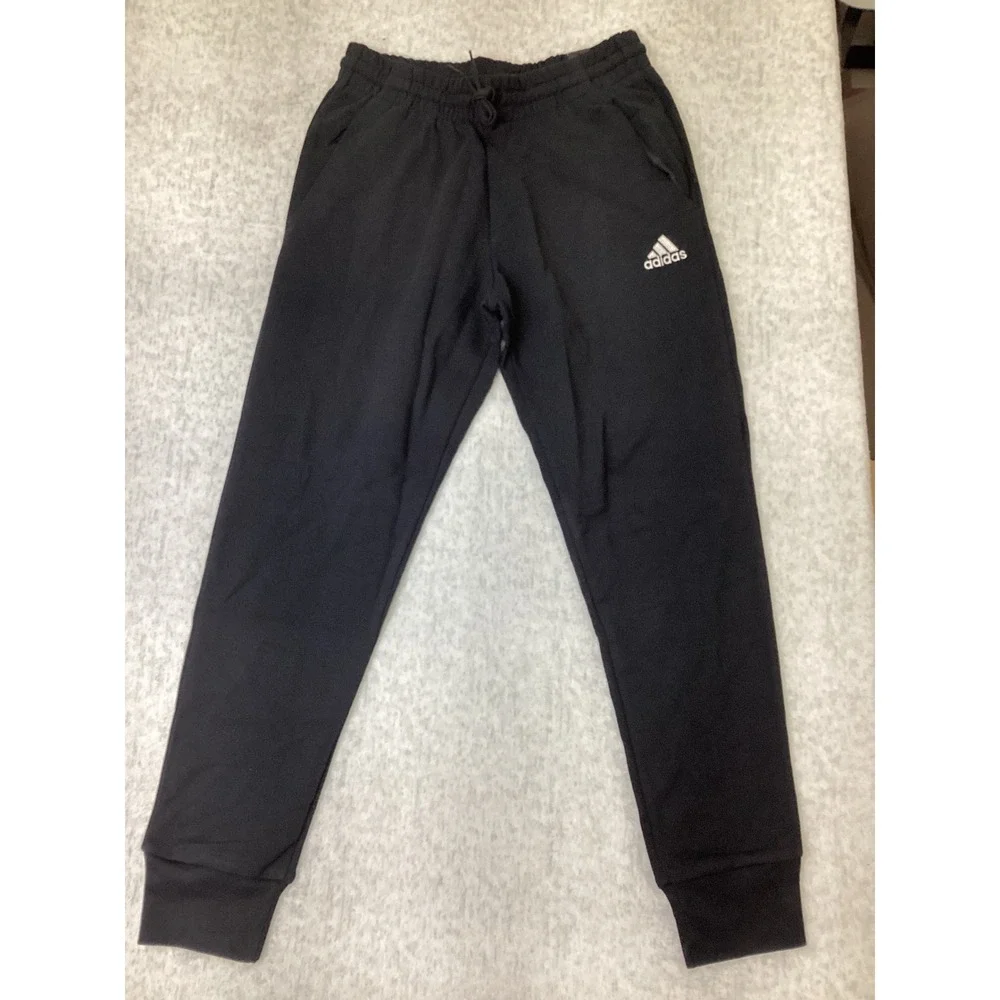 Adidas Mens Black French Terry Tapered Leg Regular Fit Jogger Pants HA4347‎ L